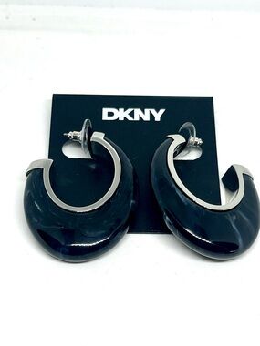 DKNY Adria Hoop Resin Earrings NWT
